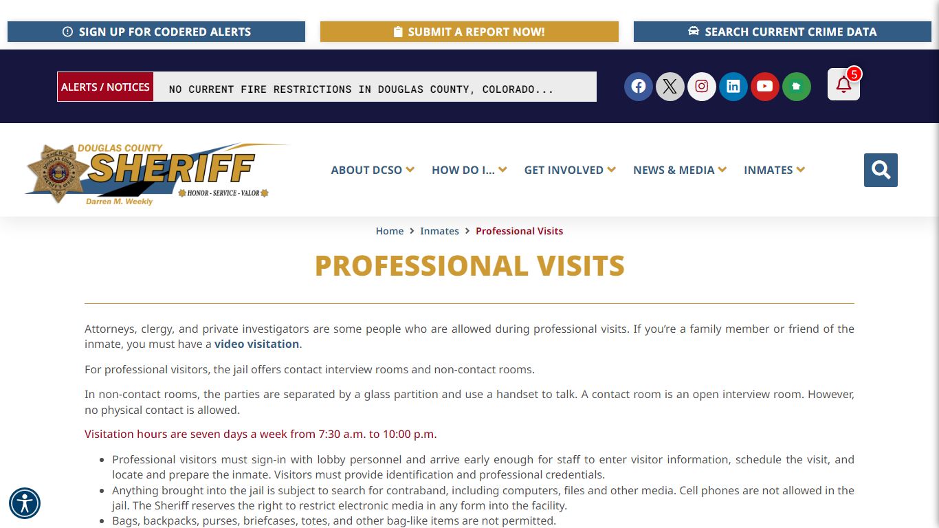 Professional Visits - Douglas County Sheriff's Office